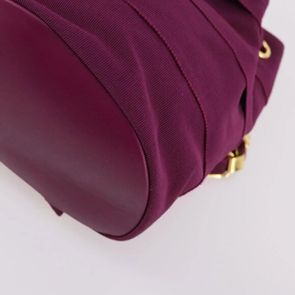 Salvatore Ferragamo Chain Backpack Canvas Purple Gold Auth gh681 main image 14